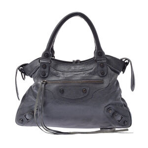 BALENCIAGA The Town Gray Lambskin Handbag